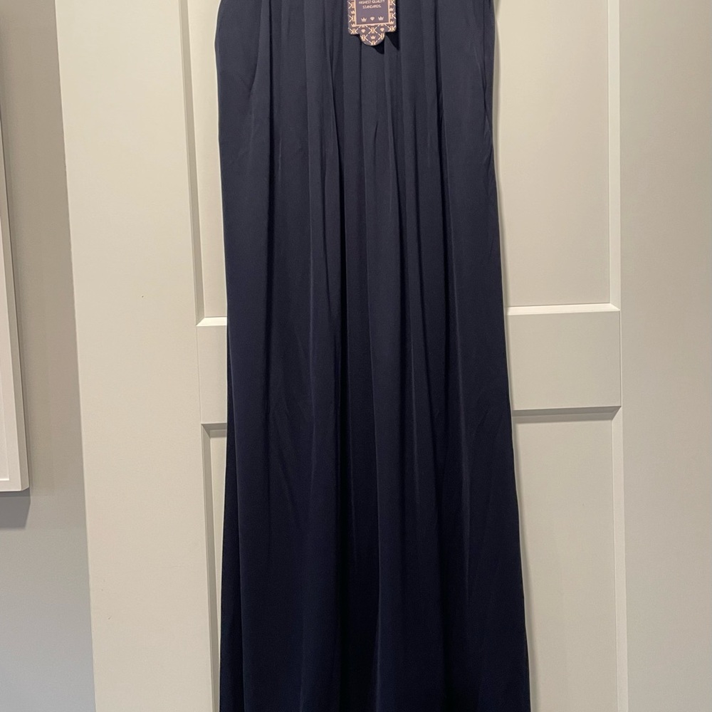 Koh Koh, Navy, Maxi Skirt, High/Elastic Waist, with POCKETS!